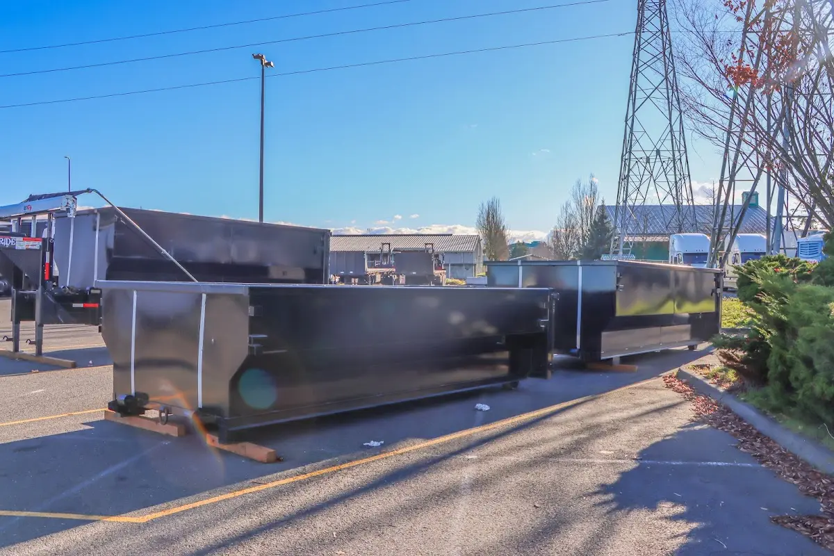 Roll-off dumpster ready for waste disposal at job site for Residential Dumpster Rental in Crawford